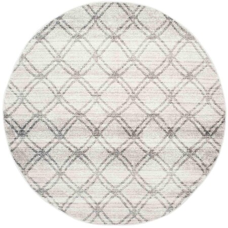 Safavieh Adirondack Power Loomed Round Rugs, Silver and Charcoal - 6 x 6 ft. ADR105P-6R